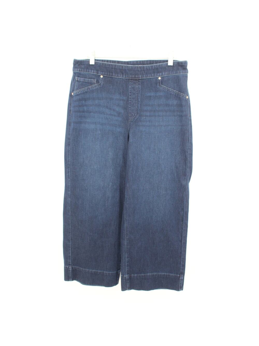 Chico's 2 Pull on Wide Leg Crop Jeans Dark Wash